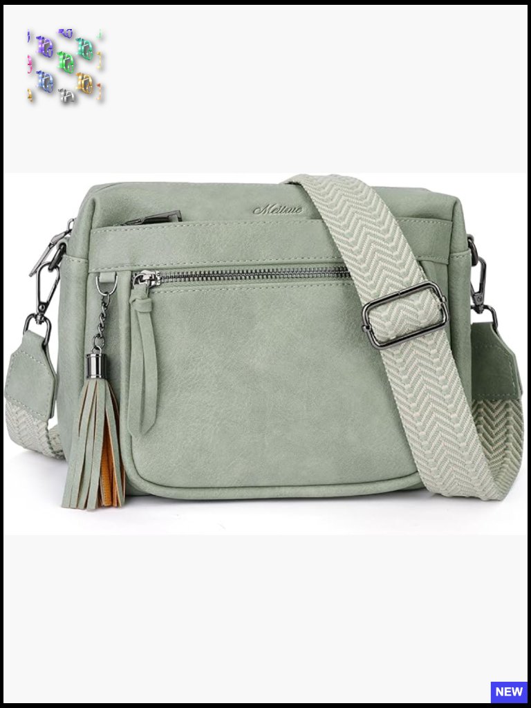 Crossbody Bag Vegan Leather Multi Pockets Shoulder Handbag With Tassel Trendy